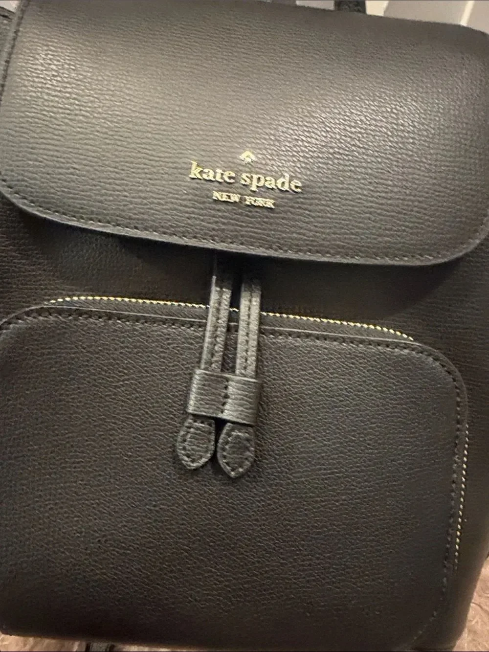 Kate Spade Black Leather Mini Backpack new Black